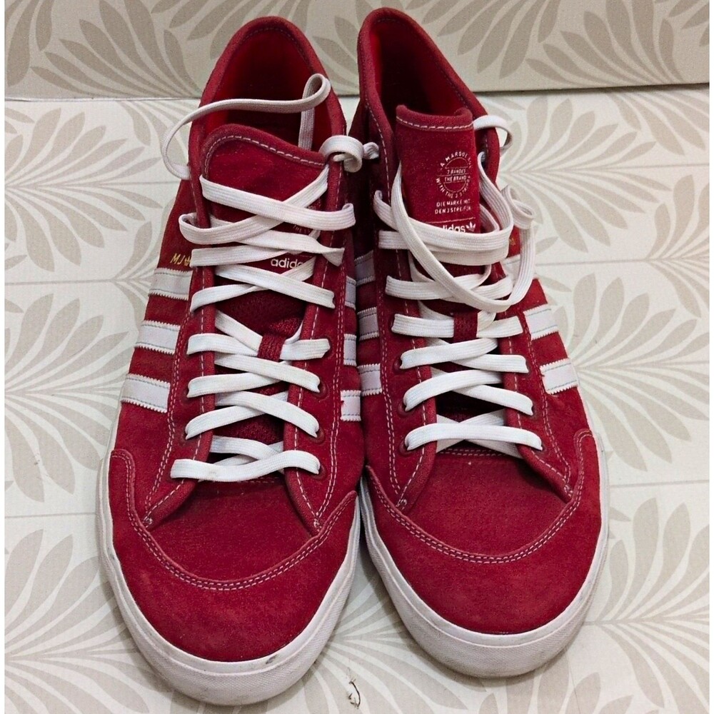 adidas Matchcourt Mid Marc Johnson Men’s Lace-Up Sneakers Red/White 11.5 CG5670